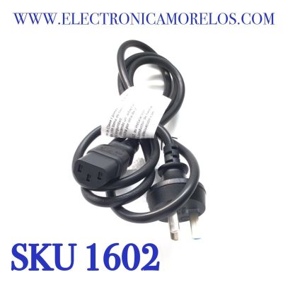 CABLE DE ALIMENTACION DE VOLTAGE ALTERNO CON ENCHUFE DE TRES PUNTAS  PARA MONITORES  Y TVS.   “NUEVO“ / ENCHUFE TIPO I Ó TIPO “AUSTRALIANO“ / 10A / 220V – 250 V / 3 CLAVIJAS / COMPATIBLE CON DIFERENTES DISPOSITIVOS 